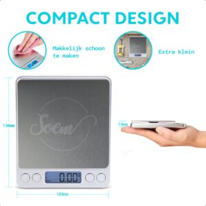 Compacte digitale keukenweegschaal met Kom l 0.1 gram – Tarra functie 6