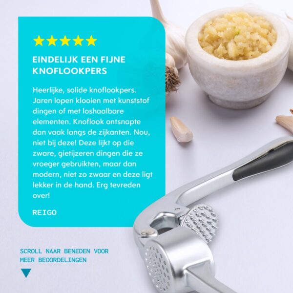 Garlic press, easy to clean and dishwasher safe. - Image 4